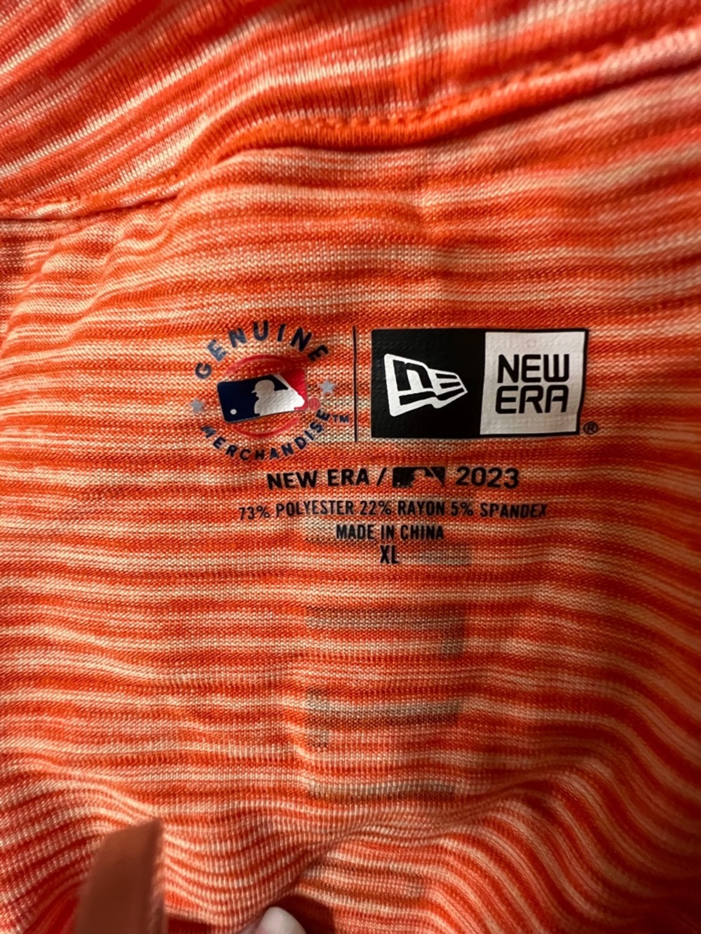 New Era Orange Striped Baltimore Orioles Quarter-Zip Pullover - Picture 9 of 11